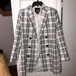 Black & white plaid coat